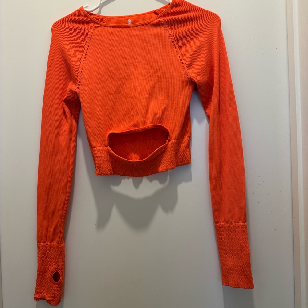 Free people orange/coral crop top size m/l